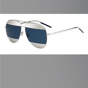 SOLD!! Dior Palladium Aviator Split Sunglasses. Blue Lens Unisex